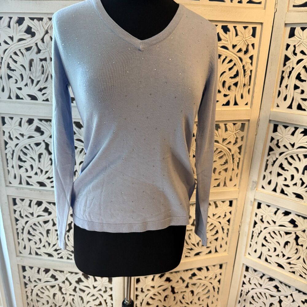 New with Tags Woman Light Blue DNKY top with Rhinestones  Size small